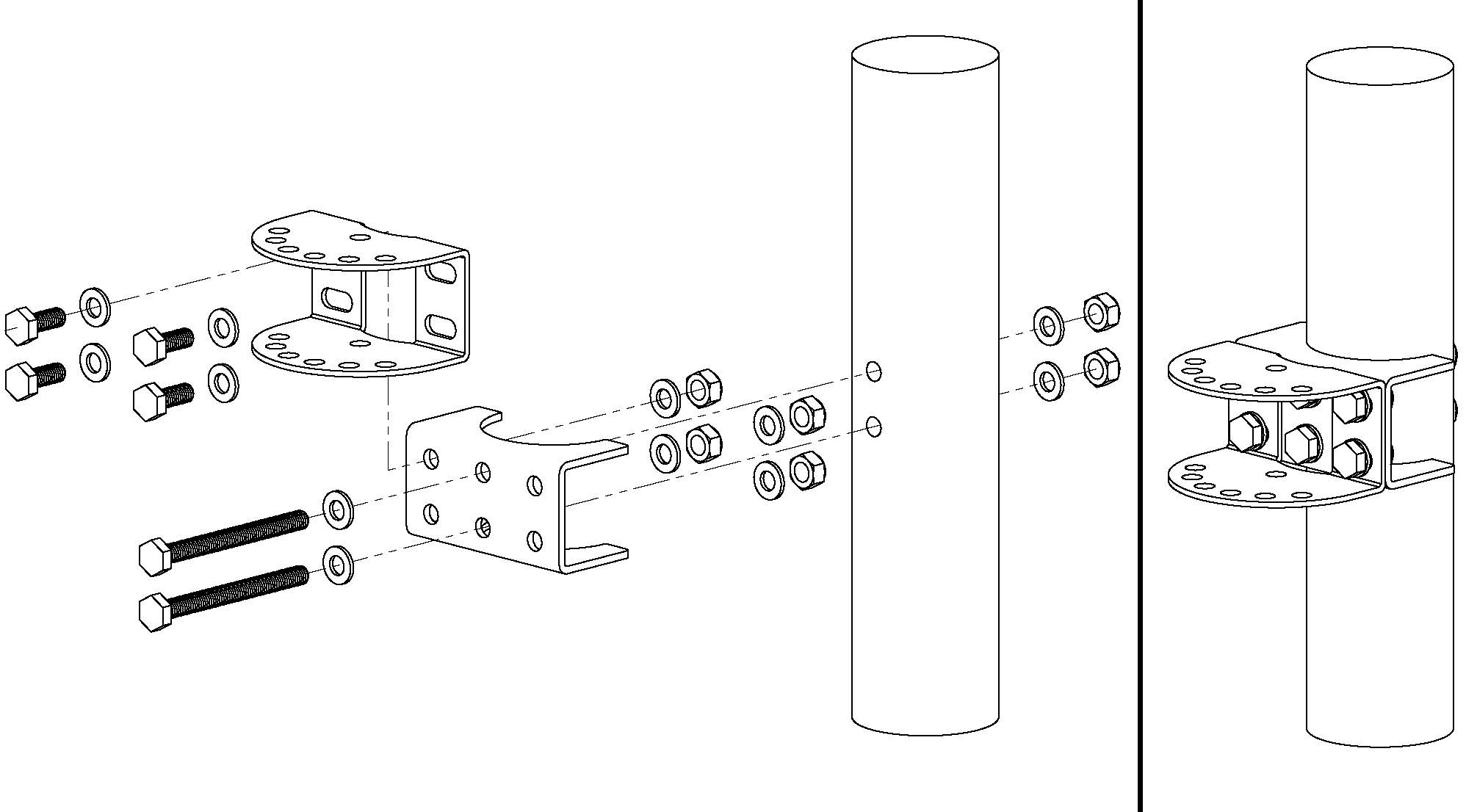 4 Inch Round Post Bracket Adapter - AX4R